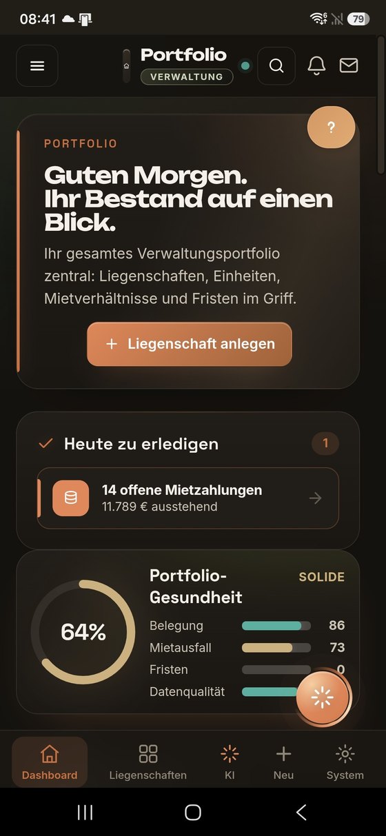 ProfiSuite Immo Dashboard – Portfolio-Übersicht